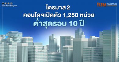 ไตรมาส2 คอนโดฯกทม.เปิดตัว 1,250หน่วย ต่ำสุดรอบ 10ปี